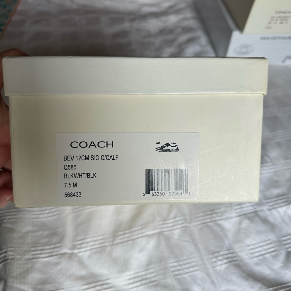 Coach Sneakers, Ivory/Gold, Size 7.5 - Picture 3 of 7